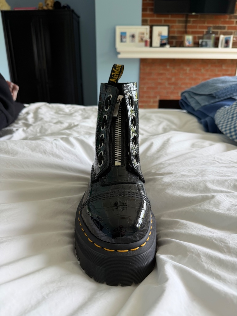 Dr. Martens Platform Boots (Black Croc)
